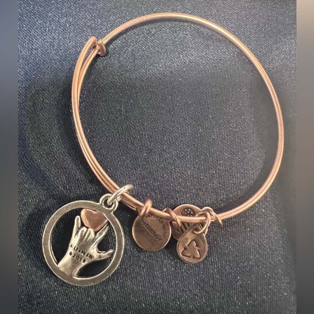 Alex and Ani Sign of Love Rose Gold Expandable Bangle